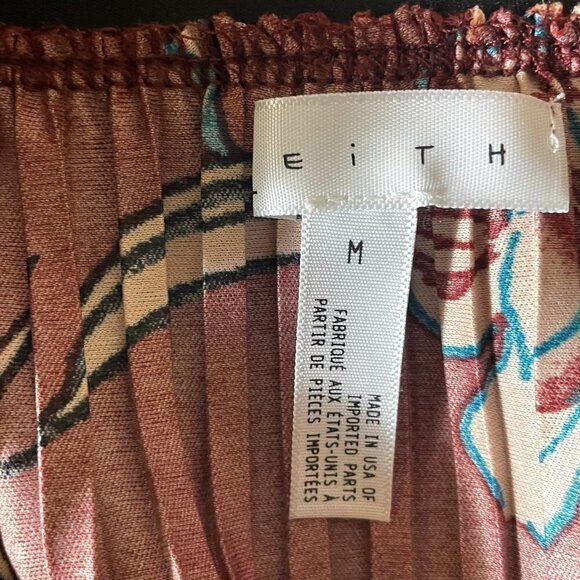Leith Floral Pleated Midi Skirt NWOT - Picture 5 of 6